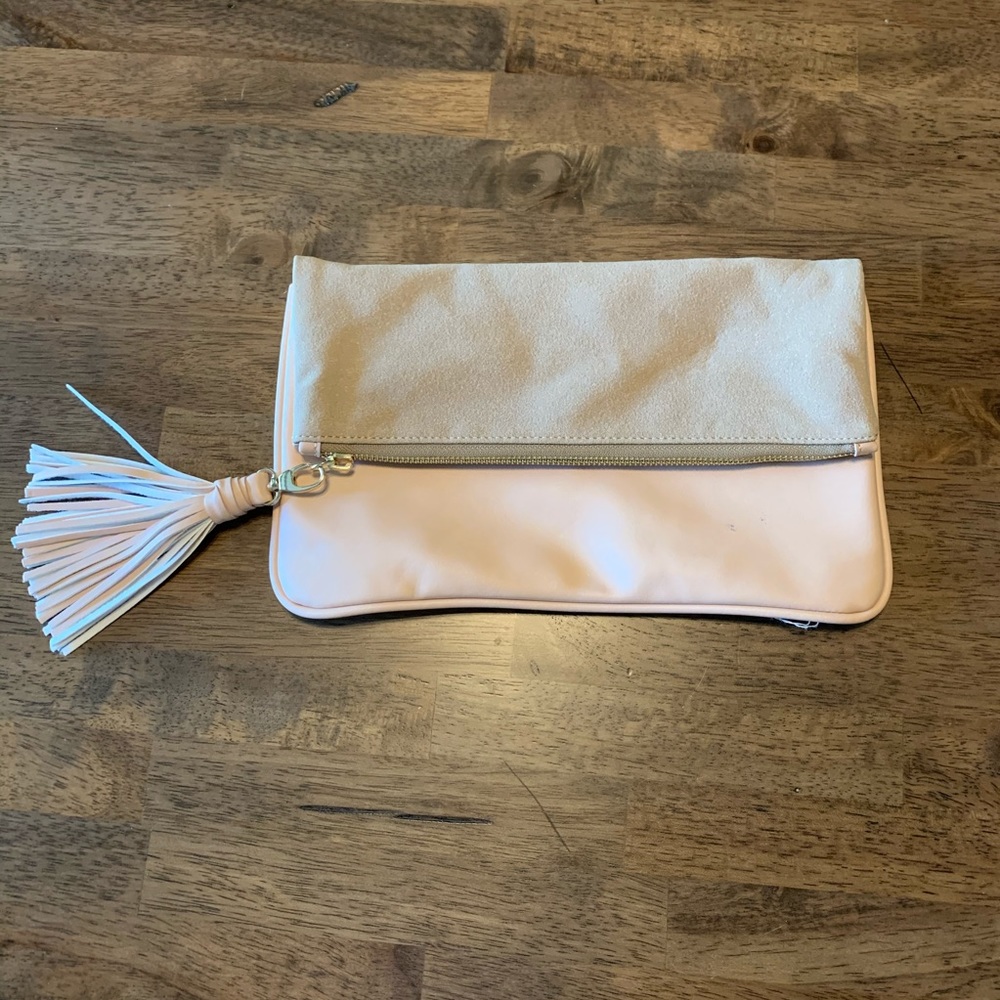 Blush Folding Clutch with Tassle